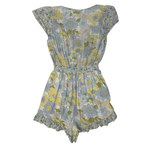 AMERICAN EAGLE Y2K Flirty Floral Mini Cut Out Front Tie Ruffled Romper Size XS - Picture 5 of 8